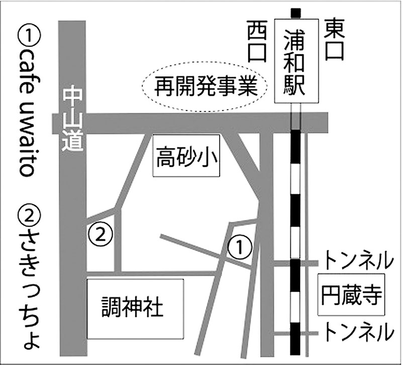 浦和駅東口から岸町周辺