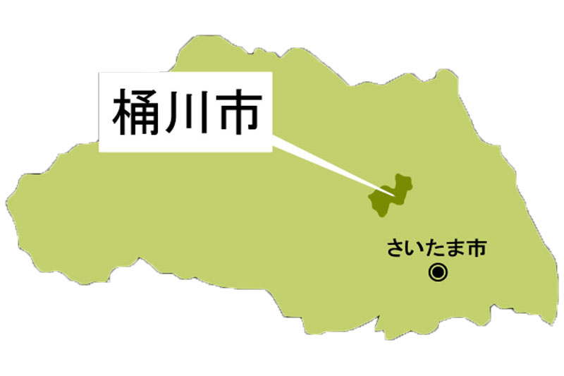 【地図】桶川市（背景白）