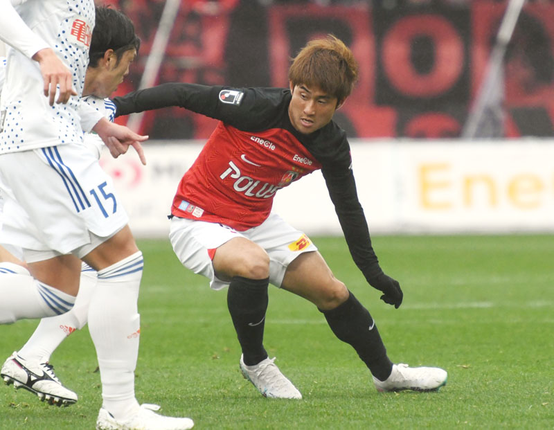 今季リーグ戦初スタメンを飾った関根＝18日、浦和駒場スタジアム