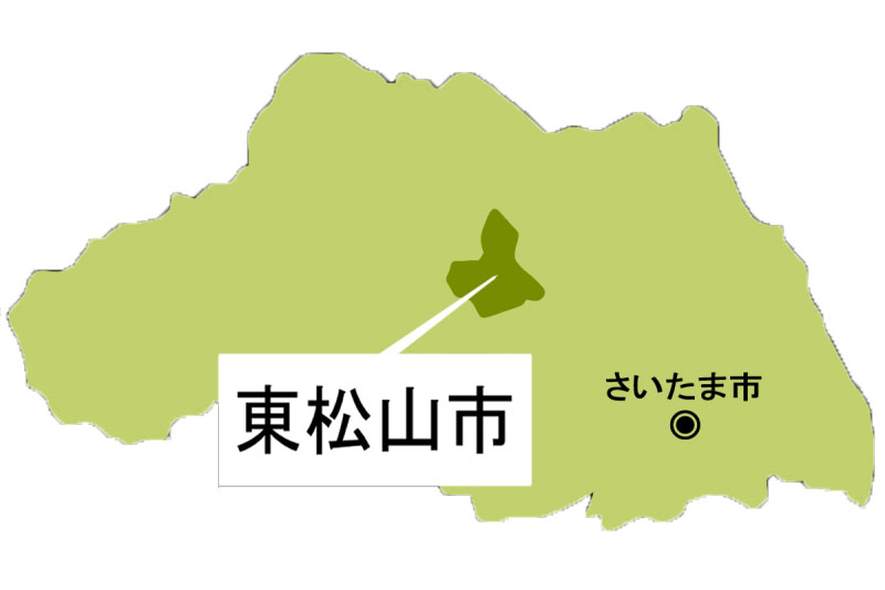 【地図】東松山市（背景白）