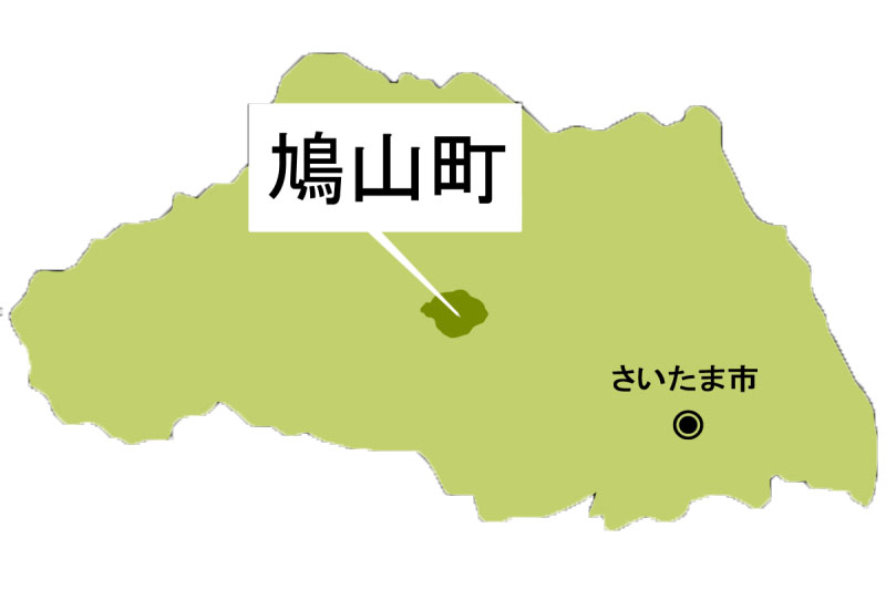 【地図】鳩山町（背景白）