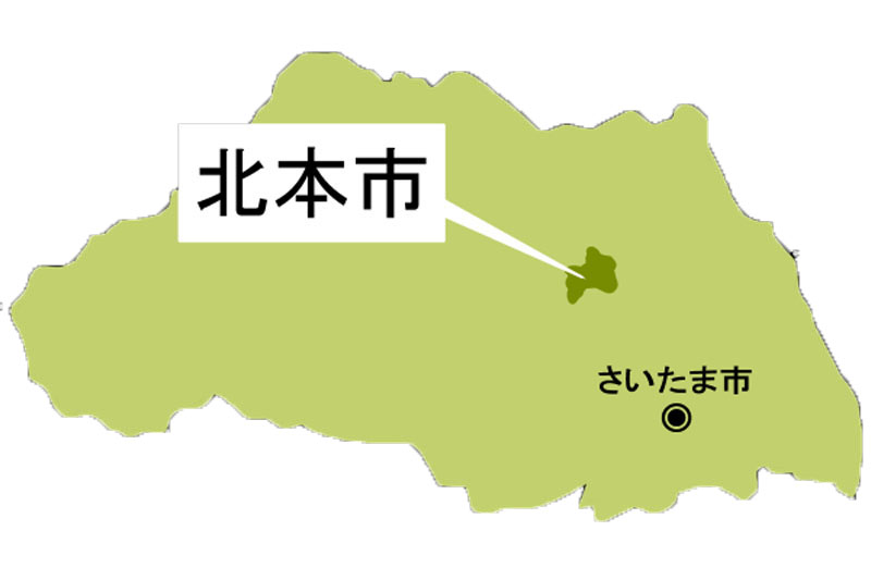 【地図】北本市（背景白）