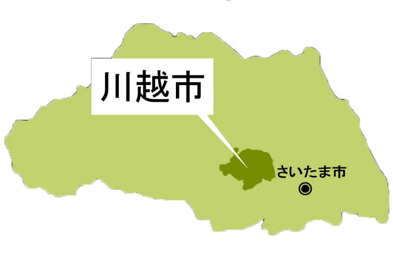 【地図】川越市（背景白）