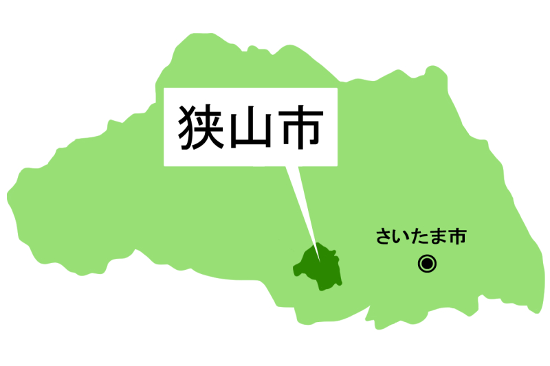 【地図】狭山市（背景白）