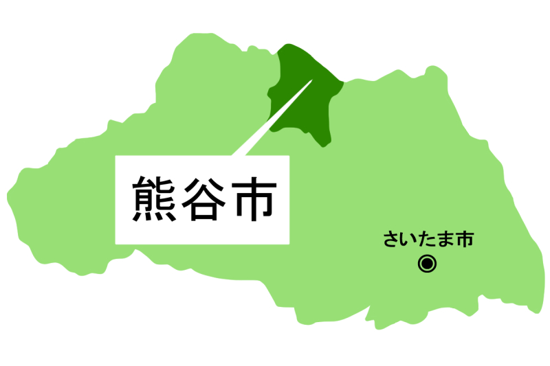 【地図】熊谷市（背景白）