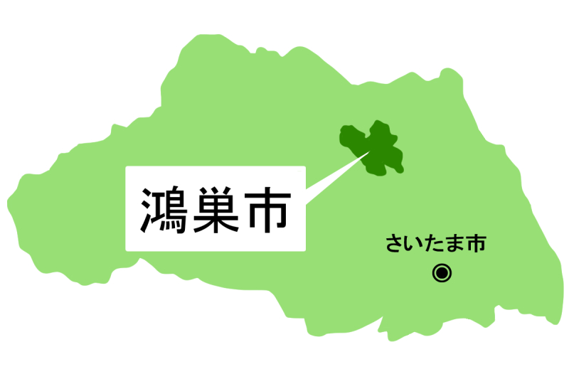 【地図】鴻巣市（背景白）