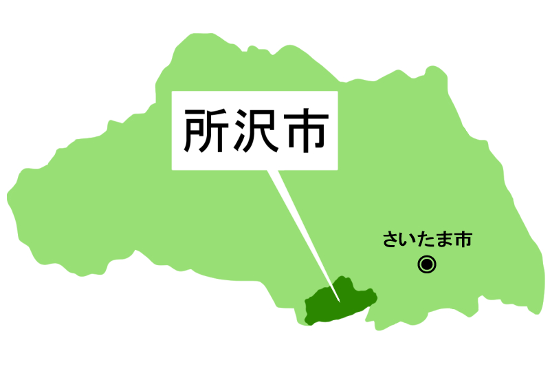 【地図】所沢市（背景白）