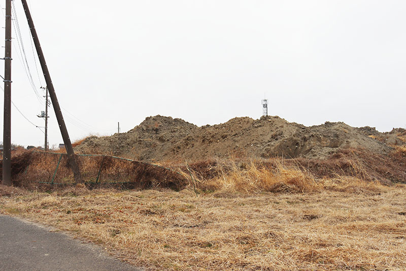 不法に堆積された残土＝5日午前、埼玉県加須市外記新田