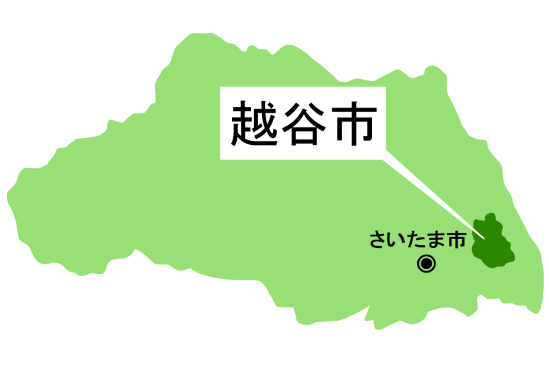【地図】越谷市（背景白）