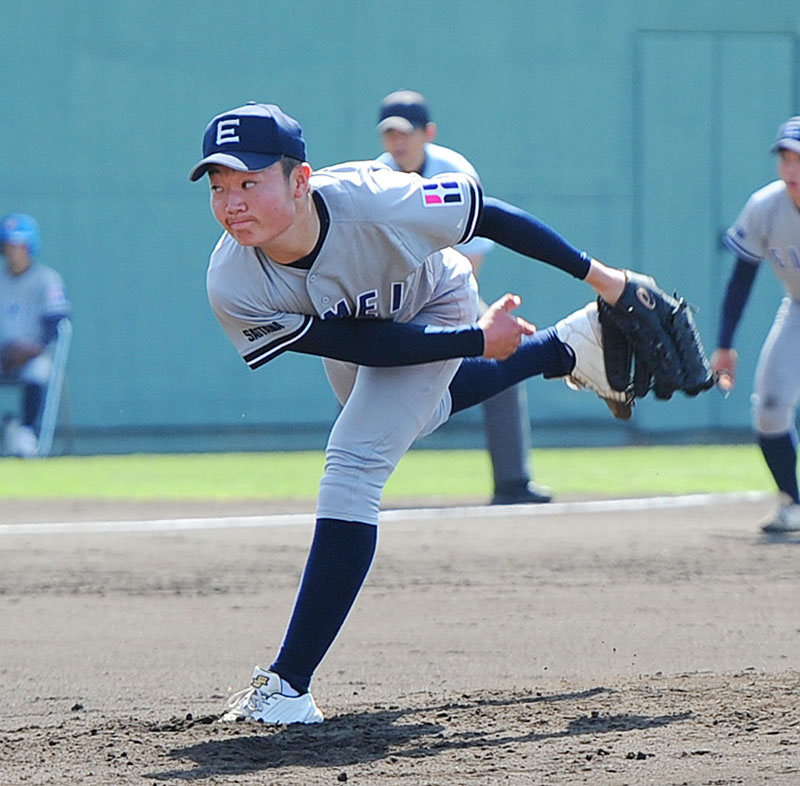 川口―叡明　6回を無安打無失点で完投した叡明の先発田口