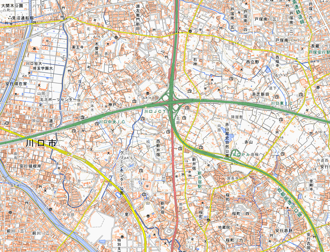 埼玉県川口市赤山（国土地理院HPより）