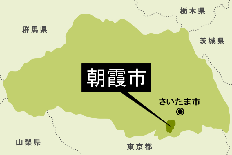 【地図】朝霞市（背景薄緑）