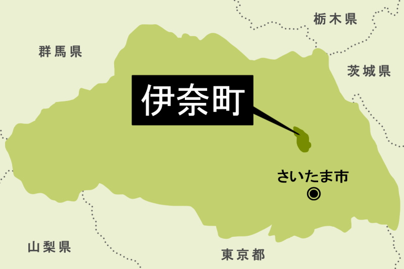 【地図】伊奈町（背景薄緑）