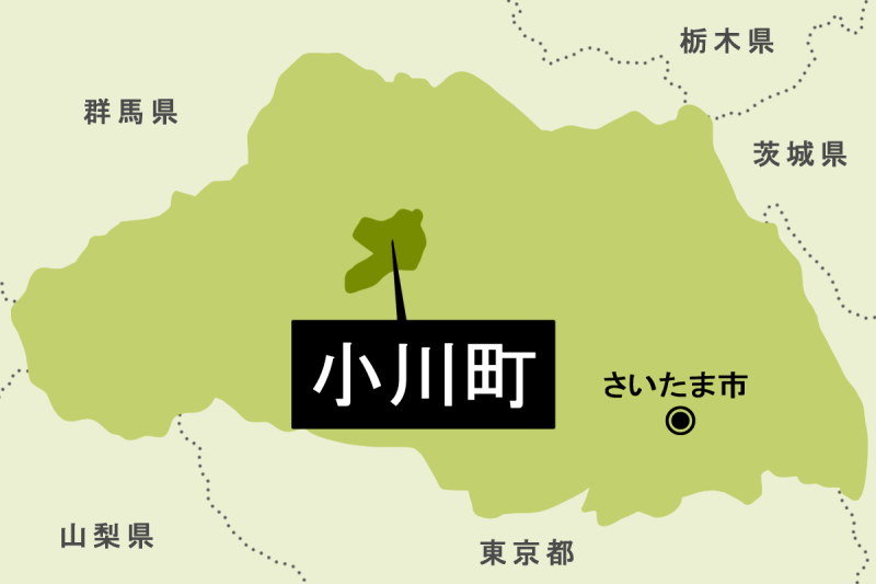 【地図】小川町（背景薄緑）