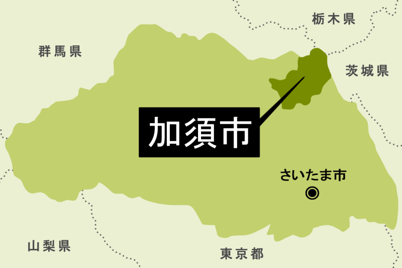 【地図】加須市（背景薄緑）