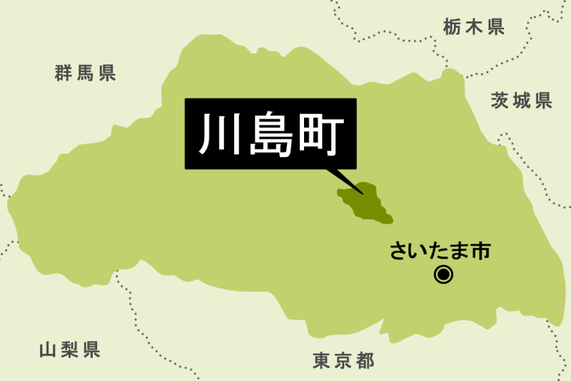 【地図】川島町（背景薄緑）