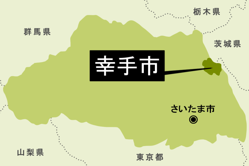 【地図】幸手市（背景薄緑）