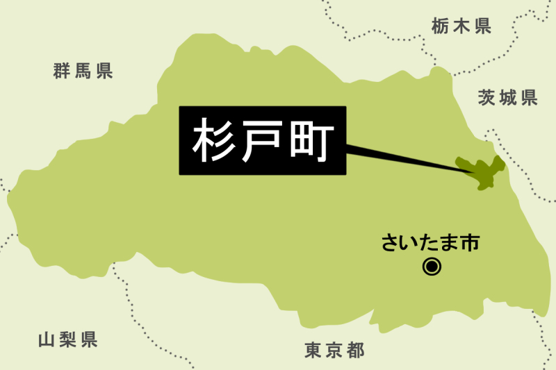 【地図】杉戸町（背景薄緑）