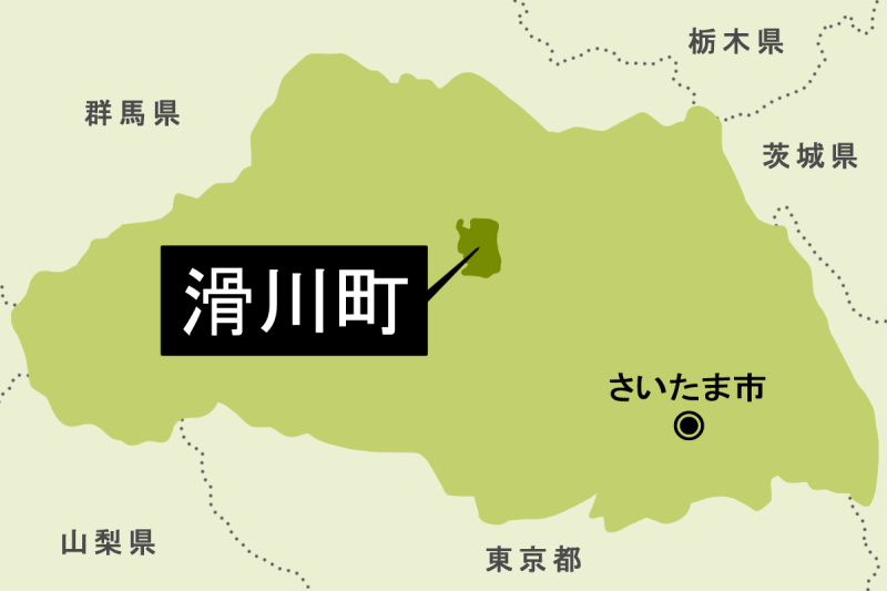 【地図】滑川町（背景薄緑）