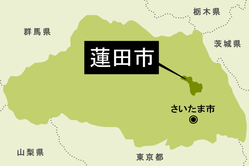【地図】蓮田市（背景薄緑）