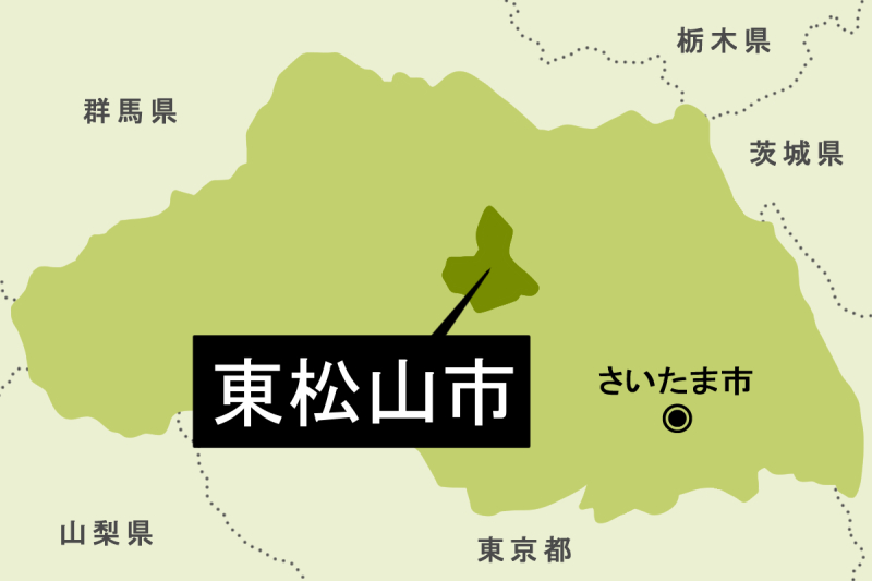 【地図】東松山市（背景薄緑）