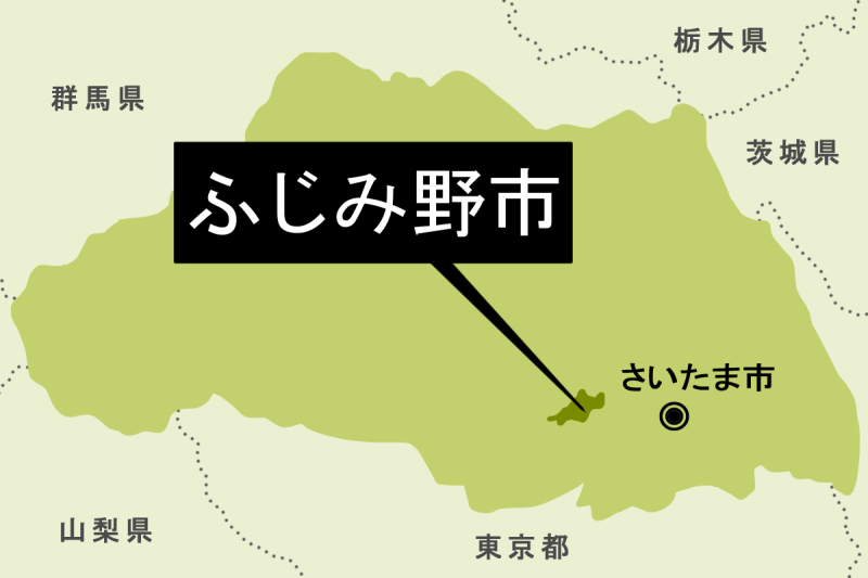 【地図】ふじみ野市（背景薄緑）