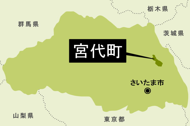 【地図】宮代町（背景薄緑）