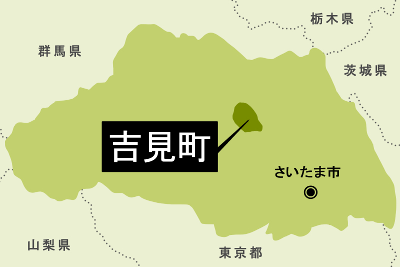 【地図】吉見町（背景薄緑）