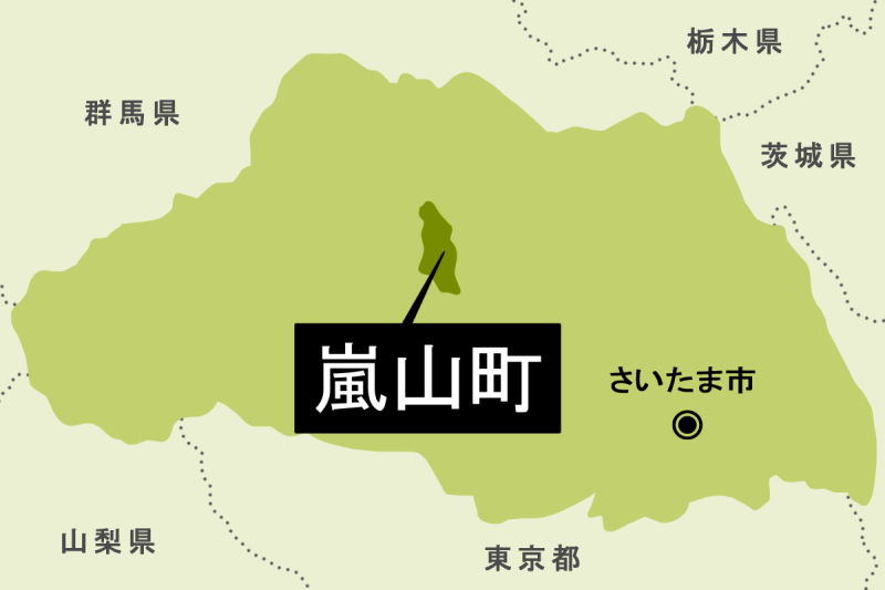 【地図】嵐山町（背景薄緑）