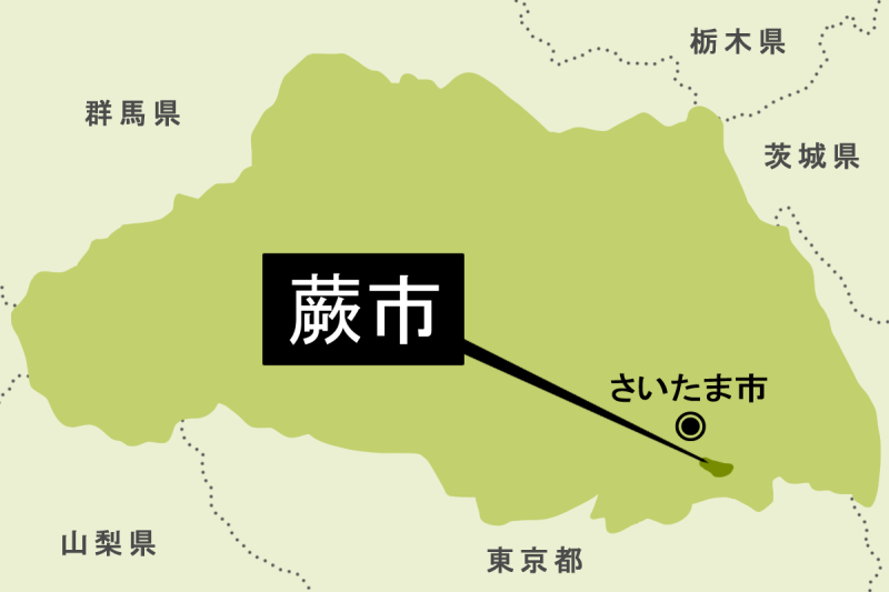 【地図】蕨市（背景薄緑）