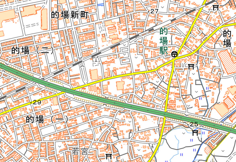埼玉県川越市的場811番地の周辺（国土地理院HPより）