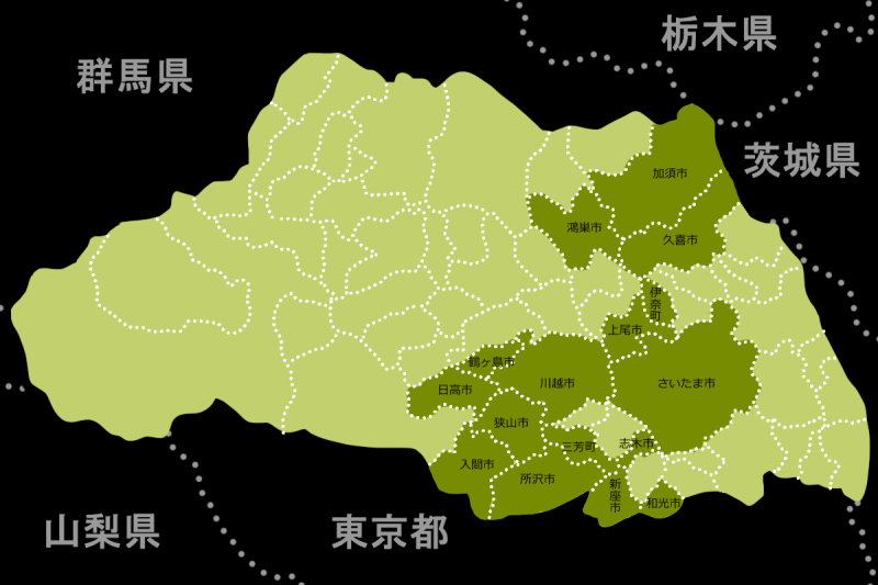 18日に5分以上の停電が発生した市町村（東京電力パワーグリッドの公表資料から作成)