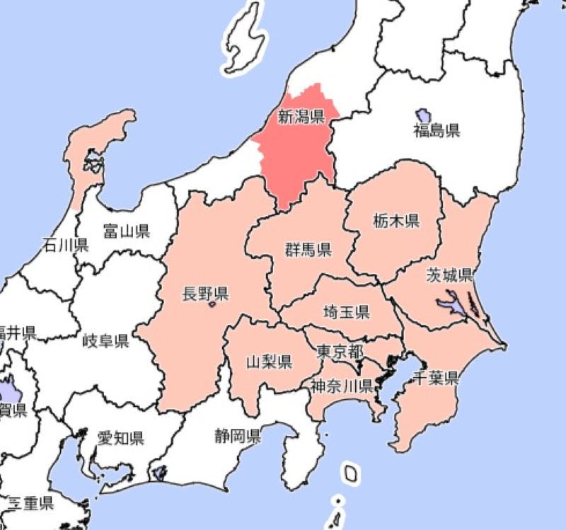 21日に大雨警報・注意報が出る可能性のあるエリア（早期注意情報、気象庁HPから）