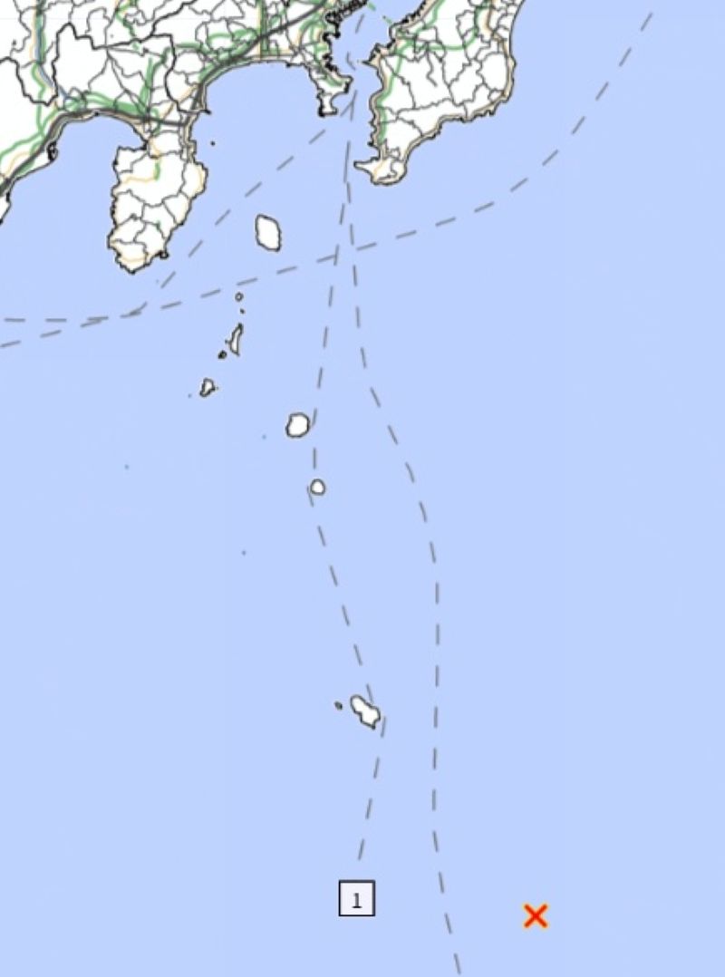震源地と震度分布（27日午前9時32分ごろ、気象庁HPから