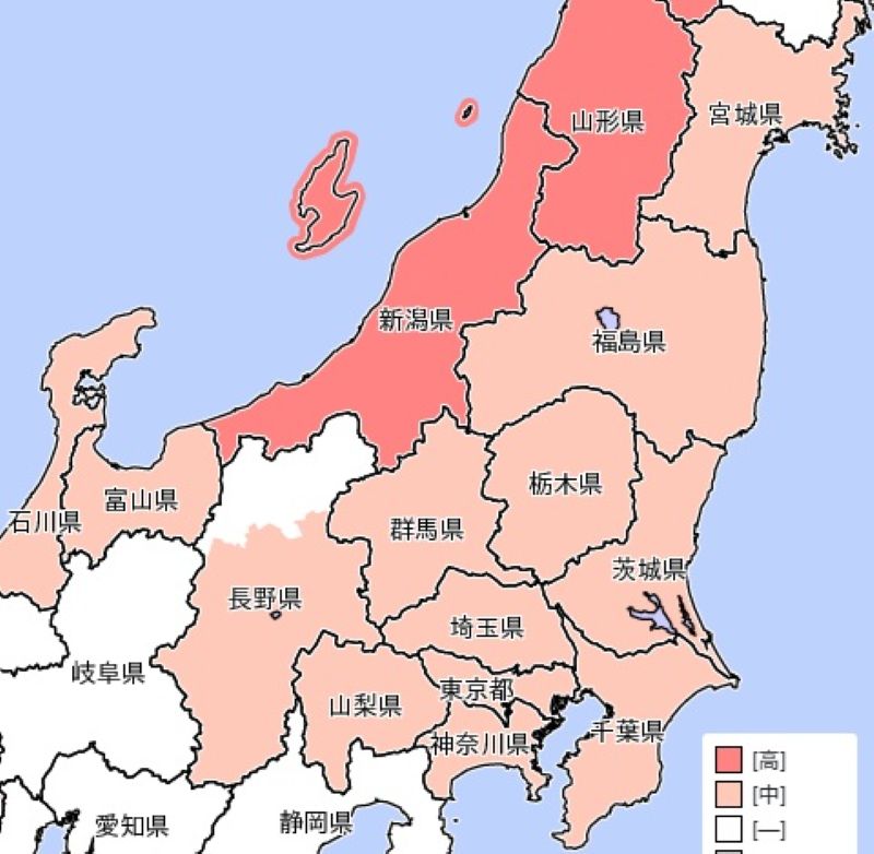 大雨警報・注意報が出る可能性のあるエリア（3日午前6時から午後6時）＝気象庁HPから