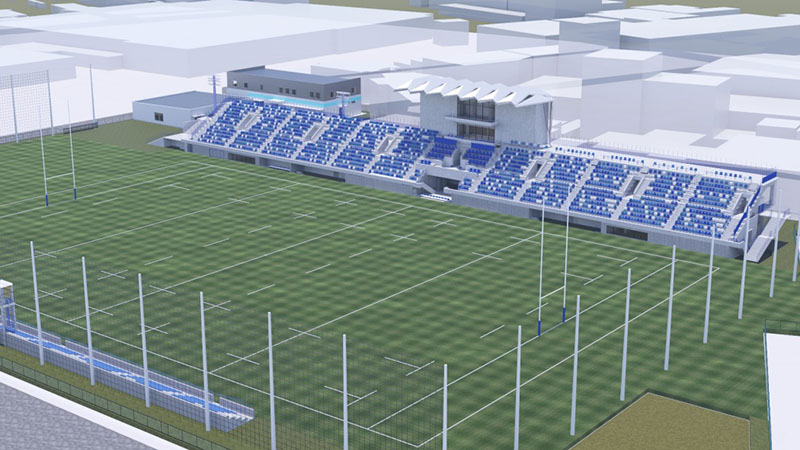 新スタジアムの完成予想図（狭山セコムラガッツ提供）