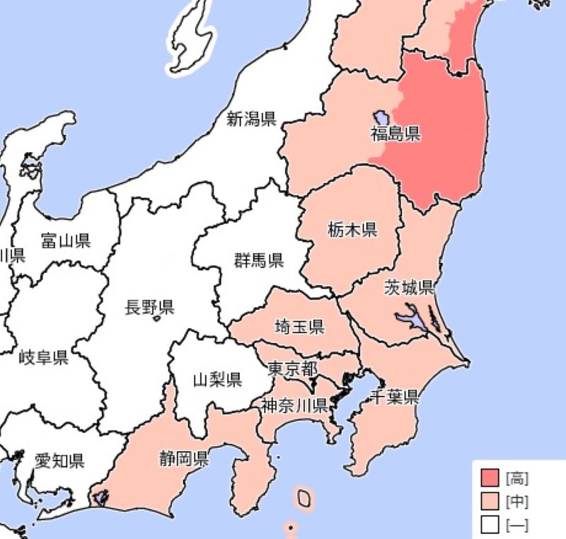 31日午後6時から1日午前6時までに警報級大雨となる可能性のあるエリア