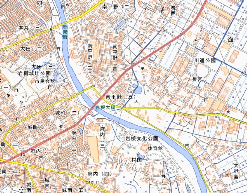 さいたま市岩槻区南平野5丁目（地図中央付近）＝国土地理院HPから