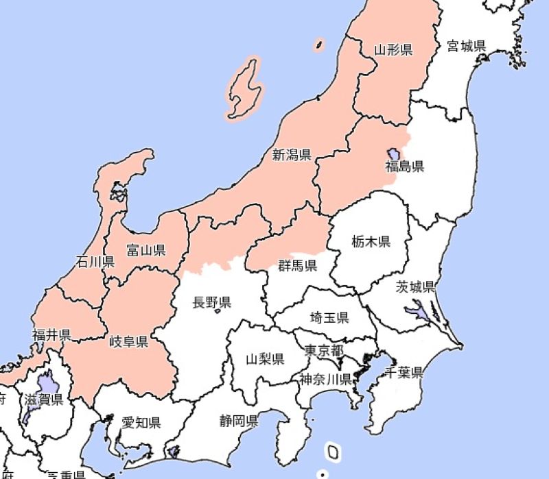 25日に警報級の大雪となる可能性のあるエリア（中程度）＝気象庁HPから