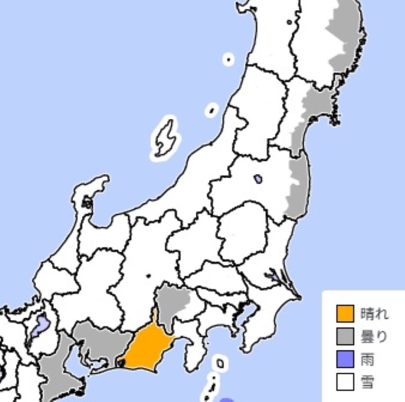 8日の日曜日の天気予報＝気象庁HPから（6日午後5時発表）