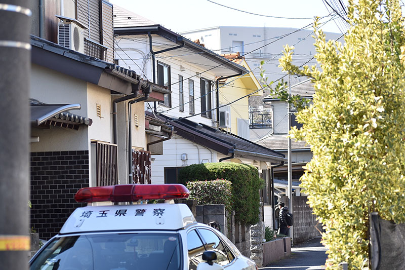 被害にあった住宅＝19日午前、狭山市柏原