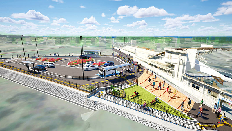 川角駅学園口の整備工事のイメージ（毛呂山町提供）