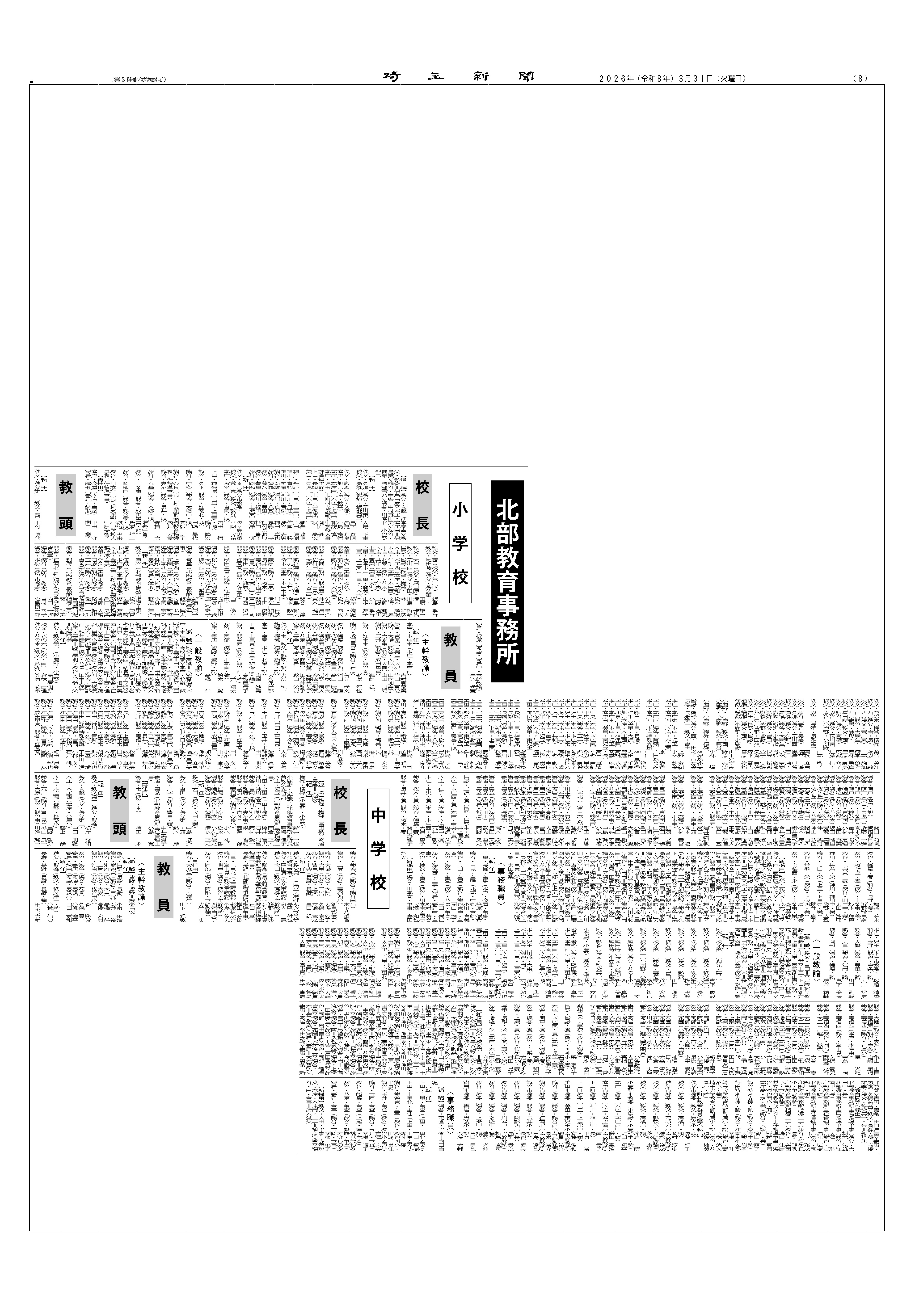 （切り抜き済）8面-県公立学校教職員異動-北部教育事務所（小学校・中学校）