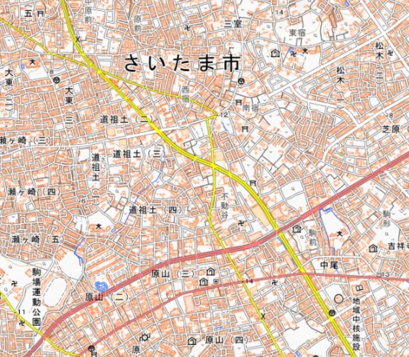 さいたま市緑区三室、道祖土2丁目付近