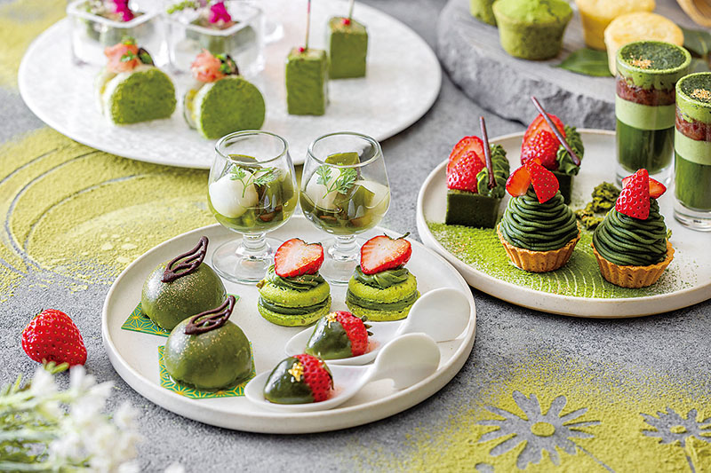 伝統ある抹茶とホテルならではの優雅なアフタヌーンティーが楽しめる（川越プリンスホテル提供）