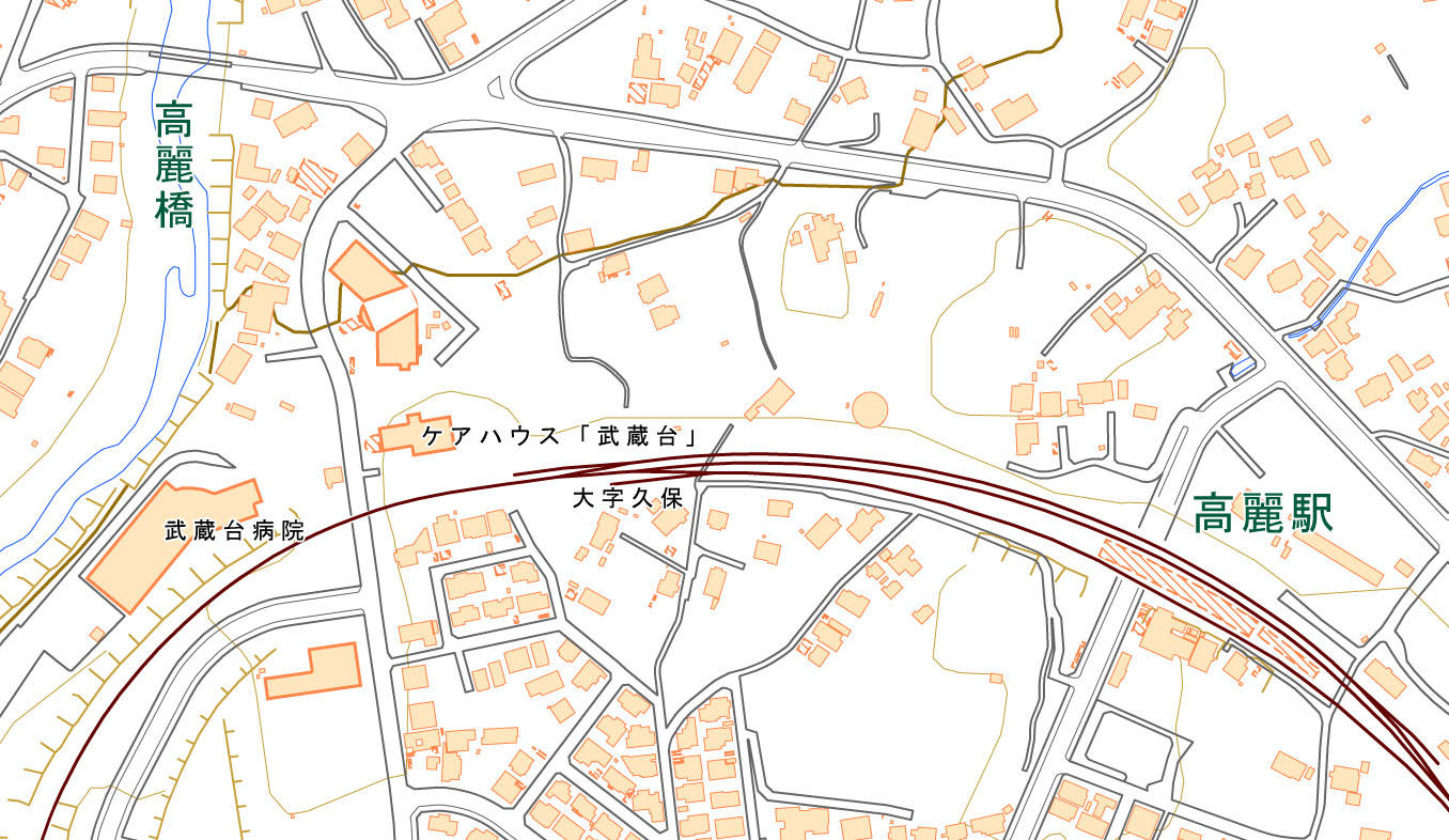 日高市久保の周辺（国土地理院HPより）
