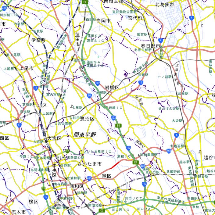 【地図】岩槻IC周辺（国土地理院HPより）