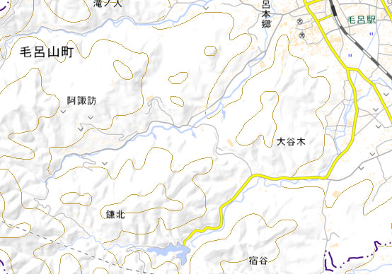 毛呂山町大谷木（国土地理院HPより）