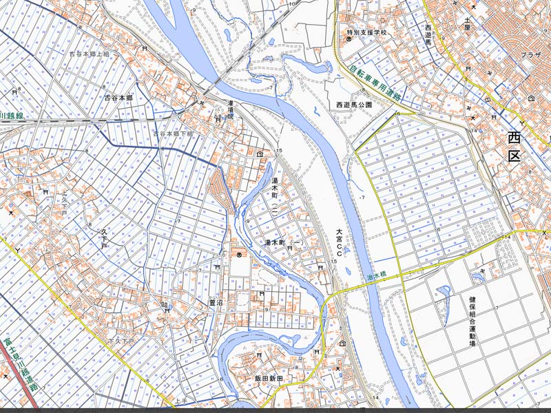 さいたま市西区湯木町2丁目（国土地理院HPより）