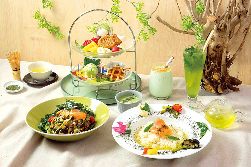 狭山茶フェアで提供している創作カフェメニュー（提供）